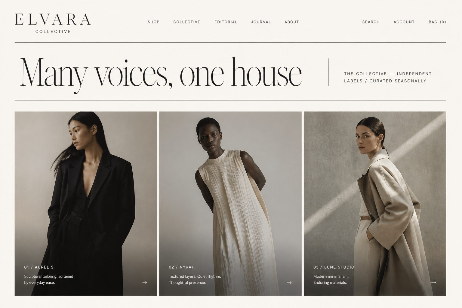 Elvara Collective product page