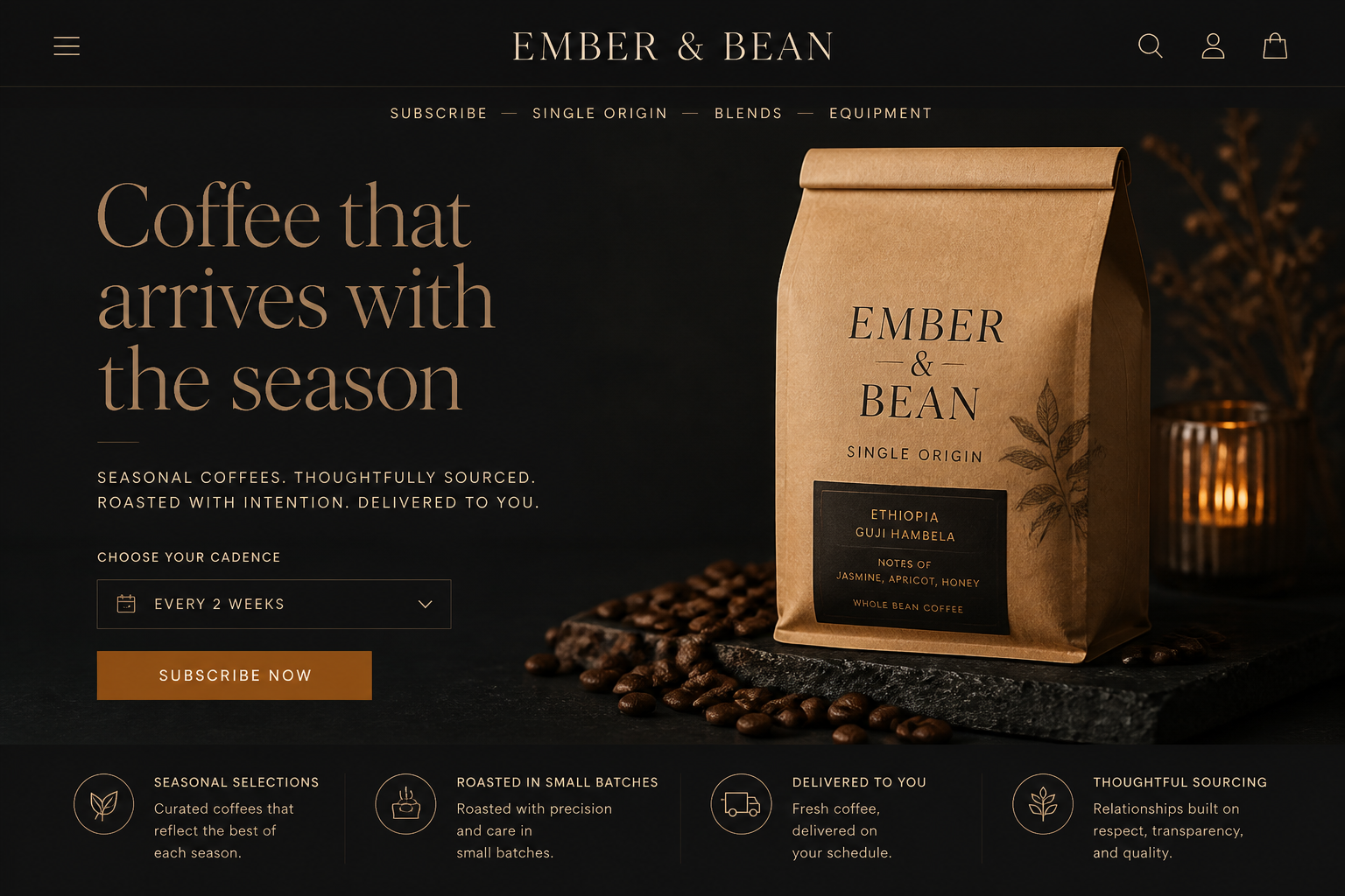 Ember and Bean coffee storefront