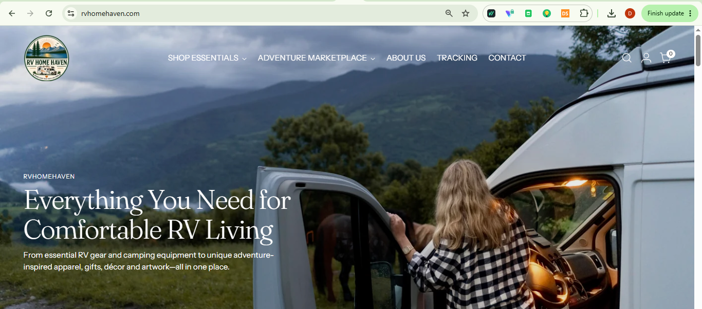 RV Home Haven storefront hero for comfortable RV living