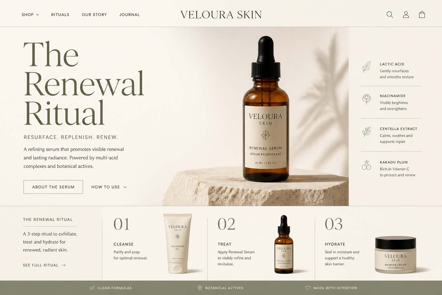 Veloura Skin skincare storefront